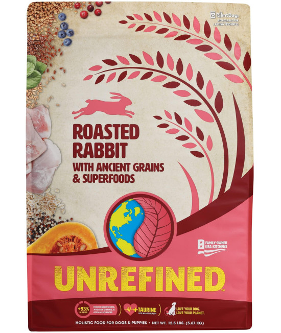 Earthborn Holistic Venture Unrefined Roasted Rabbit with Ancient Grains & Superfoods Dry Dog & Puppy Food, 12.5 lb.