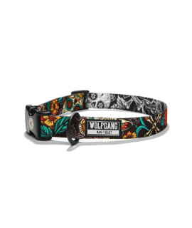 Wolfgang Premium Adjustable Dog Training Collar for Small Medium Large Dogs, Made in USA, LosMuertos Print, Large (1 Inch x 18-26 Inch)