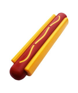 SodaPup Hot Dog - Durable Dog chew Toy Made in USA from Non-Toxic, Pet Safe, Food Safe Nylon Material for Mental Stimulation, clean Teeth, Fresh Breath, Problem chewing, calming Nerves, More