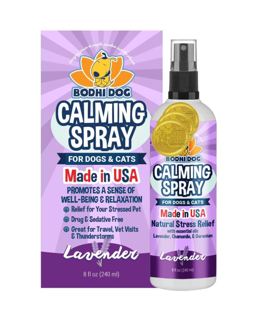 Bodhi Dog Natural Dog Cologne Premium Scented Deodorizing Body Spray for Dogs & Cats Neutralizes Strong Odors Dog Perfume with Natural Dog Conditioner Made in USA (Calming Lavender, 8 Fl Oz)