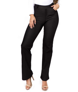 IcONOFLASH Womens Bootcut Jeggings Slimming cotton Pull On Jean Like Leggings Plus Size (Small, Straight Leg Black)
