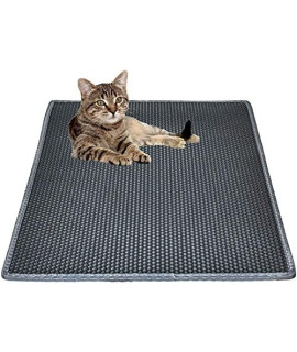 Bulkniu Cat Litter Mat Litter Trapping Mat, 30 X 24 Inch Honeycomb Double Layer Design Waterproof Urine Proof Trapper Mat for Litter Boxes, Large Size Easy Clean Scatter Control