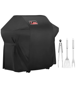 Kingkong 7106 Premium Heavy Duty cover Spirit 200 and 300 Series, Weber genesis Silver AB gas grill Including Stainless Steel Meat Fork, Spatula and Tongs A