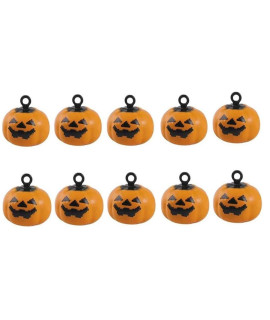 Mendom 10Pcs Pumpkin Bells Pet Collar Bells,Halloween Pendants DIY Crafts Handmade Accessories Charm Pendants Decoration Ornament ,19 MM