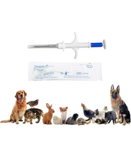 Backagin 1 Pack 2.12mm Microchips Dogs ID Microchip FDX-B ISO 11784/11785 Pet Cats Microchips Implant Kit with Syringe for Veterinary Management