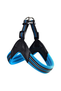 Dog Harness No Pull Ultra Soft Breathable Padded Pet Harness 2 Adjustable Botton, 3M Reflective Pet Harness for Dogs Easy Control for Small Medium Large Dogs (M, Blue)