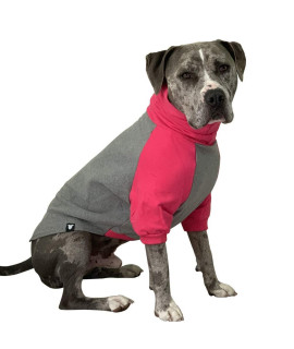 Tooth & Honey Large Dog Sweater/Pitbull/Large Dog Sweater Dog Sweatshirt/Hot Pink & Grey (Large)