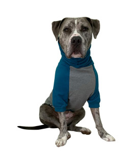 Tooth & Honey Large Dog Sweater/Pitbull/Large/Medium/X Large Dog Sweater Dog Sweatshirt/Teal & Grey (Large)