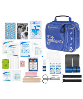 Perpetual Pet First Aid Kit with Vet Wrap, Styptic Powder, Bitter Spray & Veterinary Splint. Ideal for Hiking, Travelling, Camping, Outdoor & Indoor Activities