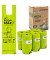 Vitervi Dog Poop Bags, Home Compostable Doggie Waste Bags, Unscented, Extra Thick and Strong, Doggy bags with Easy-Tie Handles