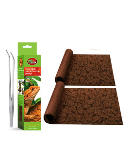 MCLANZOO 2PCS Reptile Carpet 20 Gallon, Pet Terrarium Liner, Reptiles Cage Mat/Substrate for Snakes, Chameleons, Geckos and Kitchen Use with Tweezers Feeding Tongs Printing Desert