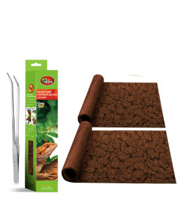 MCLANZOO 36 x 18in 2PCS Reptile Carpet,Pet Terrarium Liner,Reptiles Cage Mat/Substratefor Snakes, Chameleons, Geckos ands Kitchen Use with Tweezers Feeding Tongs Printing Desert 40Gallon