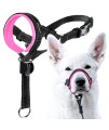 GoodBoy Dog Head Halter with Safety Strap - Stops Heavy Pulling On The Leash - Padded Headcollar for Small Medium and Large Dog Sizes - Head Collar Training Guide Included (Size 4, Pink)