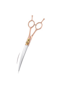 7 Inches Professional Pet Grooming Scissors, 440C Japanese Steel Straight & Curved & Thinning & Chunker Shears/Scissors for Dog Cat and More Pets (7 inch-Curved Scissors)