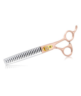 7 Inches Professional Pet Grooming Scissors, 440C Japanese Steel Straight & Curved & Thinning & Chunker Shears/Scissors for Dog Cat and More Pets (7 inch-Chunker Scissors)