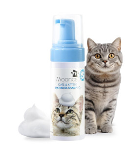 Mooncat Waterless Cat Shampoo, Licking Safe Dry Shampoo, No Rinse Foam Cat Bath, Grooming for Cat, Kitten Sensitive Skin, Dander Reducing, Paraben Free, pH Balanced (5 oz) Shampoo ONLY