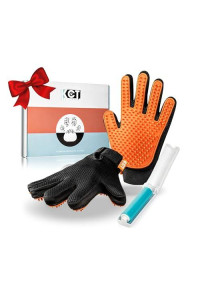 KCT Pet Care Pet Grooming Gloves - Gentle Deshedding and Washing Glove - Cat Grooming Glove - Dog Grooming Gloves - 260 Silicone Tips Per Dog Brush Gloves for Shedding and Pet Hair Removal Glove