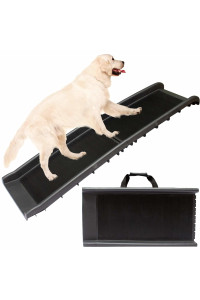 Downtown Pet Supply - Foldable Dog Ramp for Car - Safe & Portable Pet Ramp for Large Dogs with Rubber Traction Mat & Rubber Feet - SUV, Truck, Van & Car Accessories - 62in x 16in x 2.5in