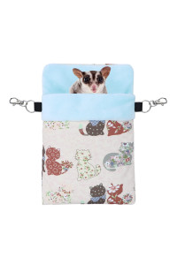 Wontee Small Pet Sleeping Pouch Sleep Bag Warm Bed Hideout for Hamsters Hedgehogs Sugar Gliders Squirrels (L, Pink Cat)
