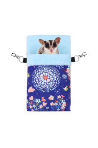 Wontee Small Pet Sleeping Pouch Sleep Bag Warm Bed Hideout for Hamsters Hedgehogs Sugar Gliders Squirrels (M, Blue Elk)