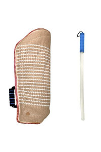 Professional Dog Bite Training Set MelkTemn Dog Bite Sleeve Arm with Whip Agitation Stick for Dogs Training Protection for Biting, Interactive Pitbull German Shepherd Puppy (Red)