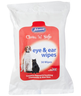 Johnsons Veterinary clean N Safe Pet Eye & Ear Wipes (One Size) (Multicoloured)