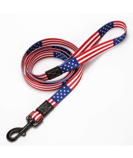 American Flag Dog Leash in 3 Different Sizes for Medium Dogs (Leash M 4/5 Wide 5ft)