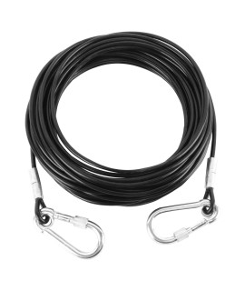 Homend Dog Runner Tie Out Cable - 100FT Heavy Duty Coated Steel Wire Cable for Large Dogs Run up to 300lbs - Dog Leads for Yard