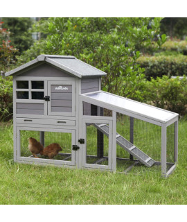 Aivituvin Chicken Coop Rabbit Hutch Outdoor Bunny Cage Indoor with Removable Bottom Wire Mesh Rabbit Cage with UV Panel