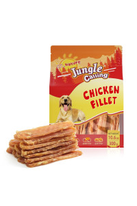 Jungle Calling Dog Treats Chicken Jerky Training Treats, Slow Roasted Snacks for Medium and Large Dogs Chewy Treats 10.6 Ounce (Chicken Fillet)