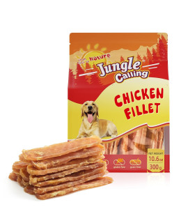 Jungle Calling Dog Treats Chicken Jerky Training Treats, Slow Roasted Snacks for Medium and Large Dogs Chewy Treats 10.6 Ounce (Chicken Fillet)