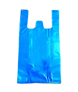 Pack of 500 Mini Jumbo T-Shirt Plastic Bags 16 x 8 x 26 Black Shopping Bags Thickness 18 Micron Plain carry-Out Bags 16x8x26 Handled Polyethylene Bags for Stores or Restaurants Wholesale(D0102HIMJIY)
