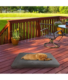Waterproof Memory Foam Pet Bed- IndoorOutdoor Dog Bed with Water Resistant Non-Slip Bottom & Removeable Washable cover 3627 by PETMAKER (gray)
