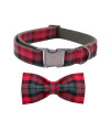 Elegant little tail Dog Collar with Bow, Cotton & Webbing, Bowtie Dog Collar, Adjustable Dog Collars for Small Medium Large Dogs and Cats