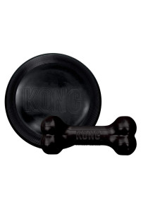 KONG - Extreme Flyer and Extreme Goodie Bone - Tough Dog Toys for Power Chewers - for Medium Dogs
