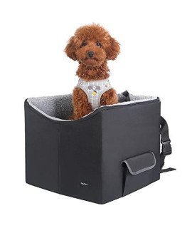 PetsWow Pet Booster Seat for Small Dogs Lookout Dog Car Seat Safety Doggie Puppy Vehicles Bed for Front Seat, Black
