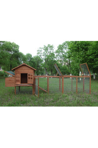 Wooden Chicken Coop House Chick Cage w/Egg Box Run Rabbit Hutch Enclosure Poultry Pet Hutch Garden Backyard Cage Large Indoor and Outdoor Use (120 inches)