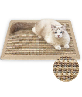 FUKUMARU cat Scratcher Mat, 236 X 157 Inch Natural Sisal cat Scratch Mats, Horizontal cat Floor Scratching Pad Rug, Protect carpets and Sofas (cream - Thicken)