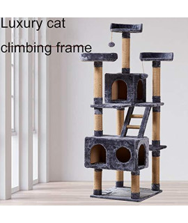 ZISITA Pet cat climbing Tree Toys Play Scratching Solid Wood cats climb Frame Pet Supplies
