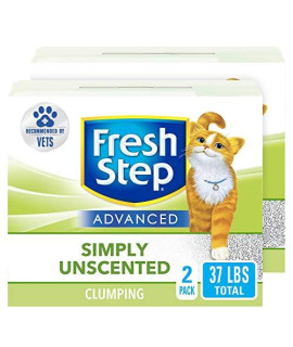 Fresh Step Advanced Simply Unscented Clumping Cat Litter, Recommended by Vets, 37 lbs Total 18.5 lb Box (Pack of 2)