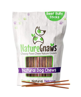 Nature Gnaws Super Skinny Bully Sticks for Small Dogs - Premium Natural Beef Dental Bones - Tasty Thin Dog Chew Treats for Toy Breeds & Puppies - Rawhide Free 40 Count (Pack of 1)