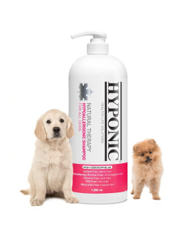 HYPONIC Hypoallergenic Premium Dog Shampoo - Deodorizing, Sensitive Skin, Detangling (White Coats & Brightening (10.1 oz))