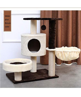 ZISITA cat Scratching Post cat Tree House with Hanging Ball Kitten Furniture Scratch Solid Wood for cats climbing Frame cat condosB