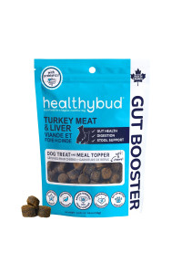 healthybud Turkey Dog Probiotic Chews - Gut Health Support - Prebiotic, Fiber & Vitamin Supplement, Puppy Liver Bites for Sensitive Stomach, Dog Stool Hardener (4.6oz)