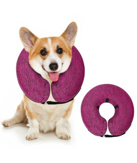 MIDOG Dog Cone Collar, Inflatable Dog Neck Donut Collar Alternative After Surgery, Soft Protective Recovery Cone for Small Medium Large Dogs and Cats Puppies - Alternative E Collar (Rose, S)