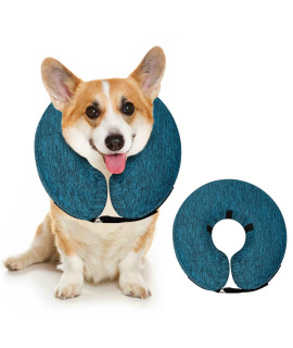 MIDOG Dog Cone Collar, Inflatable Dog Neck Donut Collar Alternative After Surgery, Soft Protective Recovery Cone for Small Medium Large Dogs and Cats Puppies - Alternative E Collar (Blue, S)