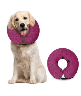 MIDOG Dog Cone Collar, Inflatable Dog Neck Donut Collar Alternative After Surgery, Soft Protective Recovery Cone for Small Medium Large Dogs and Cats Puppies - Alternative E Collar (Rose, L)