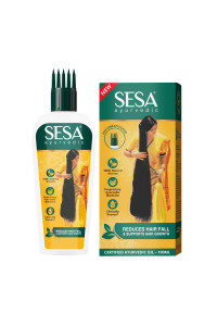sesa Ayurvedic Hair Oil 5000 Year Old Kshir Pak Vidhi, Bhringraj & 17 Rare Herbs with 5 Nourishing Oils All Hair Types NO Mineral Oil 100 ml (Pack of 1) Ayurvedic Oil 100ml