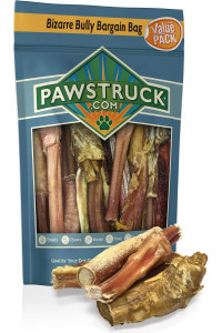 Pawstruck Bizarre Bully Sticks for Dog (by Weight) Eco-Conscious, Natural & Odorless Bullie Bones Made for K9 & Puppies, Beef Flavor, Long Lasting Chew (5 to 7 Sticks), 8 Ounces