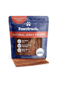 Pawstruck Dog Jerky Treats (4-6 Strips, 15 Pack) Joint Health 100% Beef Chews, Bulk, Gourmet Gullet Straps, Naturally Rich in Glucosamine & Chondroitin
